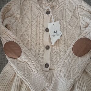 Girl's Cream Cable Knit Sweater